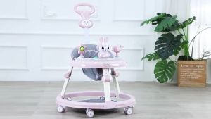 รถหัดเดินเด็ก รถฝึกเดินสำหรับเด็ก ป้องกันขาโก่ง ปรับได้ พับเก็บ พร้อมเสียงดนตรี+ของเล่น ฟังก์ชันหลากหลาย ป้องกันการล้ม แบบพับได้ สำหรับเด็กอายุ 6-18 เดือน