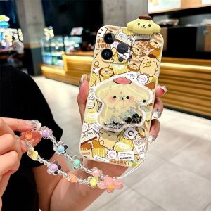 Cartoon Cinnamon Dog Phone Case for Vivo Y78+ Y77 Y33s Y32 New Design Pudding Dog Y30 Y10 Y9s Sandflow Stand Full Cover Y66i Couples Style Protective Cover