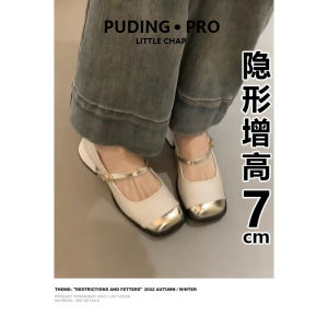 Mary Jane Womens Shoes Heightening Spring Autumn New Small Size Fragrance Style Single Shoes Versatile Thick Heel High Heels