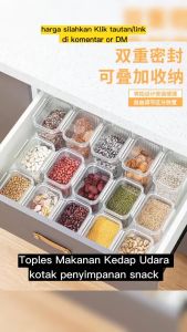 Dfanccie Airtight Toples Kotak Snack Kedap Udara Tempat Bumbu Penyimpanan Bening Cereal Kontainer / acrylic container Makanan Storage Jar Food