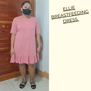 BEOSCLOSET PLUS SIZE ELLIE MATERNITY NURSING BREASTFEEDING DRESS freesize fits Large to 2XL