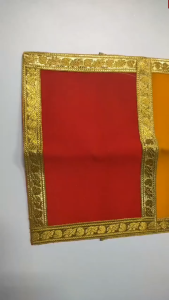 Small Pooja Mat Aasan Puja Aasan Decorative Cloth | Multipurpose Pooja Decorations (set of 4 pcs) Multicolour Aasan Mat