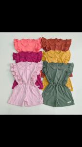 Aramina Jumpsuit Pendek Ruffle - Romper Jumper Bayi dan Anak SNI Maybee Mybee Kids