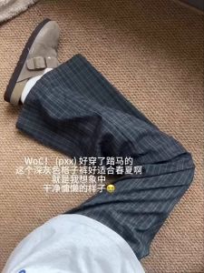 Quần Ống Đứng Kẻ Caro Phong Cách Mỹ Rộng Rãi Cho Nam Mùa Hè Quần Dài Ngoài Trời Du Lịch Quần Ống Rộng Cho Nữ