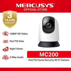 Mercusys Official | MC200 | 1080p Indoor 360 Degrees Pan and Tilt Wireless WiFi IP Security CCTV Sale Hidden Camera Connect to Cellphone Two Way Audio with Mic and Speaker | Tapo | TP-Link