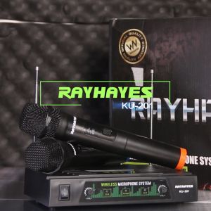 RAYHAYES KU-201 Wireless Microphone professional Original Dual channel Handheld MIC System for Videoke Karaoke Singing
