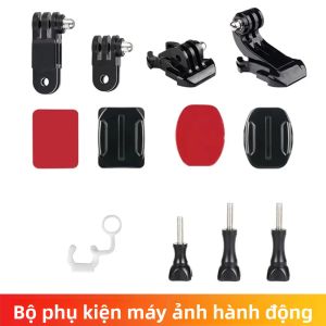 Bộ Phụ Kiện Camera Hành Động GoPro Hero 13/12/11/10/9 Insta360 SJCAM AKASO DJI OSMO Với Cần Điều Chỉnh Móc Chữ J Đế Dính Vít