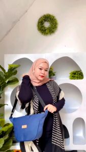 Selempang anti air PARASUT waterproof motif bunga banyak kantong ibu ibu remaja hangout slingbag