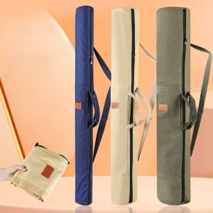 Yellow Canvas Fishing Rod Bag Light Fishing Storage Bag Fishing Tackle Bag Umbrella Bag Large Capacity Fishing Tackle Bag 1pcs