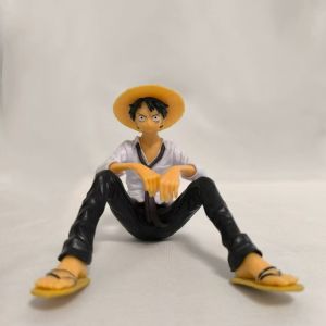 Bandai | One Piece Luffy Figure - Sitting Pose White Shirt Anime Desk Accessory PVC Collectible Gift