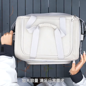 Large Capacity Portable Insulated Thermal Cooler Bag Collapsible Insulated Cooler Bag Thick Oxford Fabric Side Net Pocket Preservation for Picnic Camping