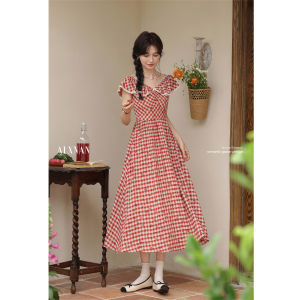 Váy Nữ Mùa Hè Cổ Trễ Vai Phong Cách Vintage Pháp