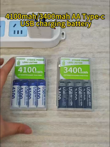 YOPPEN 1.5V Li-ion Battery AA battery 4100mWh USB type-c Rechargeable battery smart fast charging