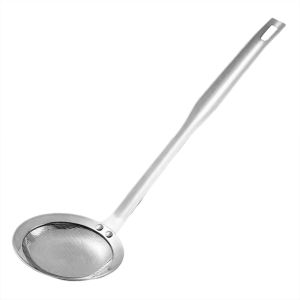 ช้อนกระชอนสแตนเลสครัวซุปน้ําเกรวี่น้ํามันซุปแยกไขมัน Ladles Skimmer ช้อนซุป Colanderอาหารสุทธิกรอง