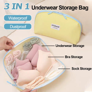 Buy 1 Take 1 Underwear Storage Organizer For Travel Waterproof Dust-proof Portable Underwear Storage Bag Underwear Bra Socks Classified Storage Large Capacity Save Space Storage Pouch Business Short Trip Clothes Storage Bra Organizer Travel Essentials
