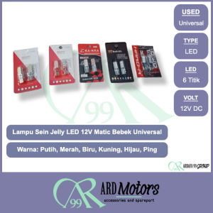 Lampu Sein Jelly LED Kedip 12V DC Metic/Bebek Universal