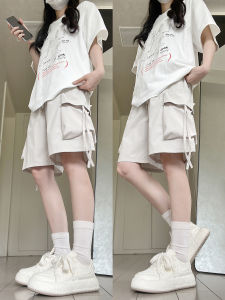 YIFANSHI | Beige Utility Shorts for Women with Big Pockets Lightweight Quick-Dry