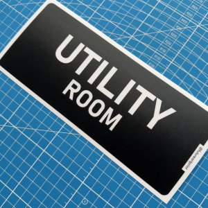 Utility Room. Maintenance Housekeeping Service Room. Premium Sticker Sign Notice Signage Big Small Label.