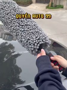 Chổi quét bụi dọn vệ sinh nội thất xe ô tô chuyên dụng LOẠI TRÒN cán dài điều chỉnh lau dọn hiệu quả