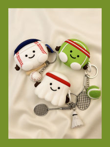INS Fun and Cute Cartoon Badminton Airpods4 Protective Case Airpod3 Apple Pro Earphone Case Second Generation Wireless Bluetooth Third Generation 1 Applicable Aipods2 Generation Silicone 5 Fifth Generation Fourth Generation