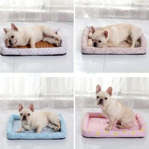 HATELI แผ่นน้ำแข็งสำหรับแมวและสุนัขสามารถซักได้นุ่มพิเศษและเย็นเบาะปูเตียงทำจากแผ่นเจลเย็นแมวสัตว์เลี้ยงเสื่อนอนที่นอนสุนัขฤดูร้อนระบายอากาศได้ดีพัดลมโน้ตบุ๊กกันน้ำโซฟาสุนัข