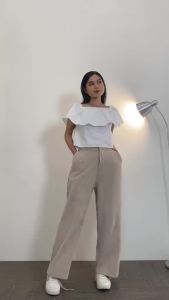 ONENAWA | Celana Knit Cozie Pants Celana Panjang Highwaist Wanita Kulot Rib Premium Korean Style