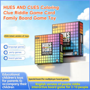 HUES AND CUES 480 riddle game cards with colorful colors and clues family puzzle parent-child interactive board game classic adult word guessing party multiplayer casual party game