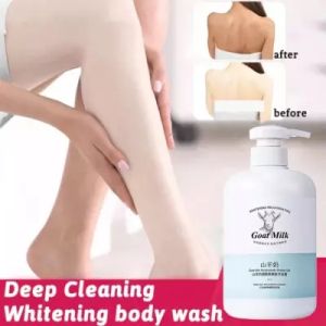 Sabun Pemutih Badan Sabun Mandi Cair Whitening Body Wash Susu Kambing Nicotinamide Pemutih Badan Melembabkan Mencerahkan Peremajaan Kulit 500ml