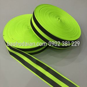 Dây phản quang vải 2 sọc xám cảnh báo khổ 5cm x 100m