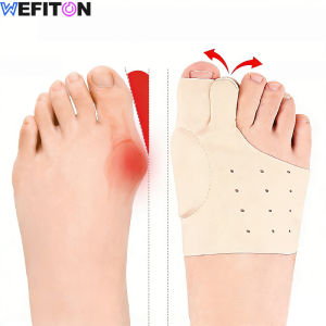 1Pair Hallux Valgus Toe Spacer Stretch Lycra Bunion Sleeve with SEBS Cushion Thick Forefoot Pad for Daily Foot Protection