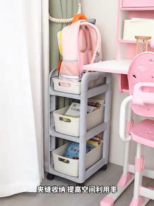 ⭐HOT⭐Schoolbag Rack Backpack Storage Rack Moving Trolley Cart Bookshelf Multi-functional Organizer