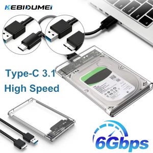 KEBIDUMEI USB3.0 Type-C To SATA 2.5 Inch External HDD Enclosure 6Gbps UASP Portable Hard Disk Case For Laptop Desktop PC