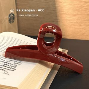 Red Super Large Shark Clamp Hair Accessories for Women Original Design Fresh out New Fashionable Hair Grips Back of Head Styling