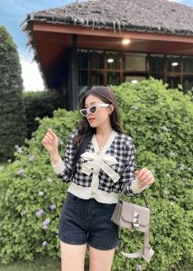 🌈MesubShop🌈เสื้อคลุมแขนยาว ผ้าไหมพรม สไตล์เกาหลีเกาใจ 🌎 แต่งโบว์ผูกช่วงอก ช่วงแขนมีจั๊มให้จ้า รุ่น รสนิยม