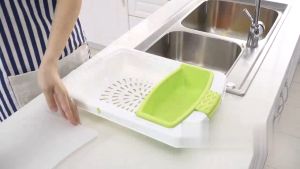 Multi Function Kitchen Antimicrobial Cutting Board Chopping Block Storage Box Cutting Board With Colanders Kitchen