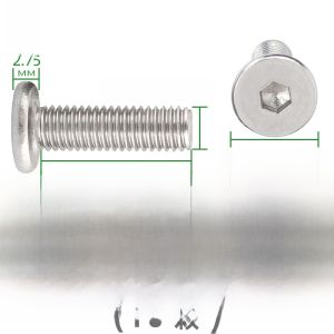 หัวสcrew หกเหลี่ยมแบนแบบบางพิเศษ 304 สแตนเลส หัวแบน หัวกลม หัวกลมแบน ขนาด M2-M8 สำหรับอุปกรณ์เครื่องมือทางกล