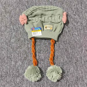 Topi Kupluk Bayi Perempuan 0-12 Rambut Kepang / Topi Bayi Kupluk Imut Lucu Baby Hat Wig DM Baby