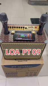 Loa Karaoke Xách Tay KP PT09 3 Đường Tiếng Mạch Reverb Có Cổng Cắm Livestream Kèm 2 Micro UHF Chống HúÂm Thanh Cực Hay Pin Khỏe.