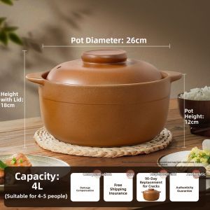 PINGDINGSHAQI | Uncoated Heat-Resistant Clay Pot