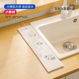 Đệm Thấm Nước Vòi Bồn Rửa Phòng Tắm Đệm Chống Bắn Tung Tóe Cạnh Hẹp Thấm Hút Nước Thép Không Gỉ Dụng Cụ Vệ Sinh Gia Dụng
