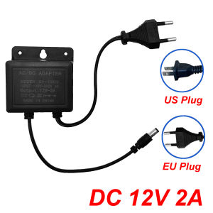 DC12V 2A Waterproof EU/US Plug Power Adapter For CCTV Security Surveillance AHD Camera Charger NVR DVR Input AC100V-240V 5.5*2.1