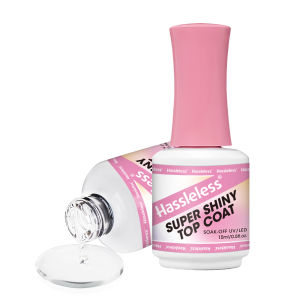 Hassleless Single Pack Ultra-Gloss Top Coat Gel Nail Polish - Glossy Gel Top Coat Clear and Removable LED Nail Polish Long-Las