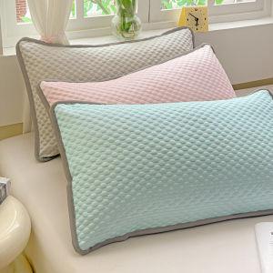 Summer Cooling Pillowcase Solid Color Ice Bean Bean Pillowcase Cool Feeling Air Conditioning Cover Washable (No Pillow) 48x74cm