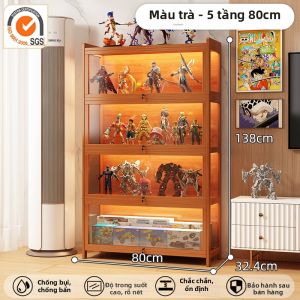 ZHUSHANXIA | Tủ Trưng Bày Mica Chống Bụi Có Đèn