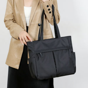 Canvas Bag Female Business Commute Material File Bag Office Worker Sundries Handbag Minimalist Girls Self-Study Class Bag