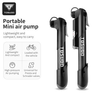 TOSUOD Bicycle Air Pump Compatible With Both Presta And Schrader Valves For Bike Pumps Portable Mini 120PSI Air Pump