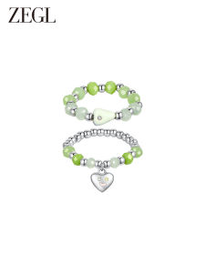 zengliu | Rainbow Bead Unique Design Ring Colorful Heart Smile