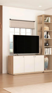 KIRANA Georgia - Meja TV Kayu / Bufet TV / Rak TV / Lemari TV / Rak Buku Pajangan Tinggi Minimalis