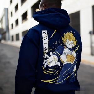 Bandai | Oversized Dragon Ball Anime Vegeta Print Hoodie Men Women Cotton Streetwear Casual Cosplay Jacket Spring Autumn Fashion Pullover