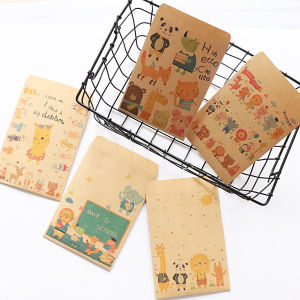 Bộ Bút Chì Hoạt Hình Động Vật Vườn Thú Giấy Bìa Da Bò Màu Sắc Đơn Giản Dễ Thương Sổ Tay Thư Tình Bộ Bút Chì Văn Phòng Phẩm